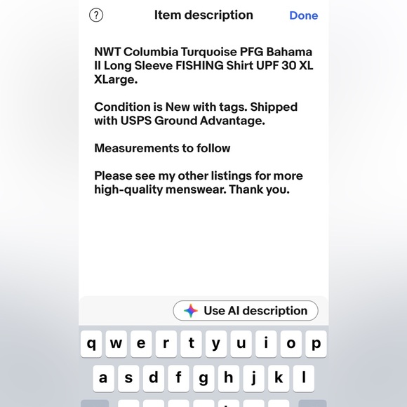 NWT COLUMBIA PFG Fishing Shirt men XL Omni Shade UPF 30 BAHAMA II Turquois shirt - Picture 16 of 16